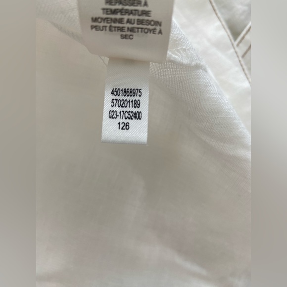 Chico’s 2 Cropped Linen Trench Jacket Ivory Tortoise Shell Button Women Sz 12-14 - Picture 13 of 13